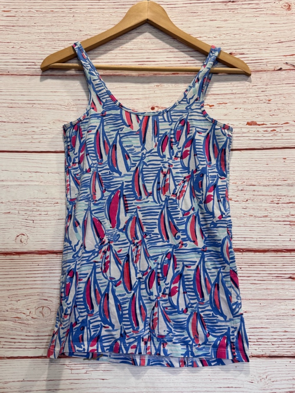 Lilly Pulitzer Tabbie Tank Top in Resort White Red Right Return Sz S - Picture 9 of 10